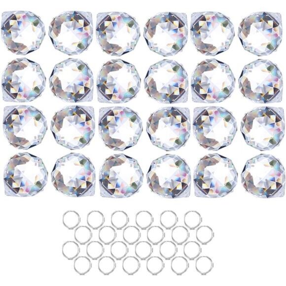 Crystalsuncatcher 24pcs Clear Crystal Ball Prism Suncatcher - Picture 1 of 14